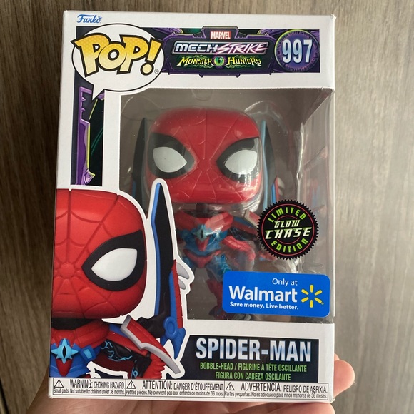 Funko Pop Spider-Man Glow Chase Walmart Exclusive Mech Strike Monster Hunters